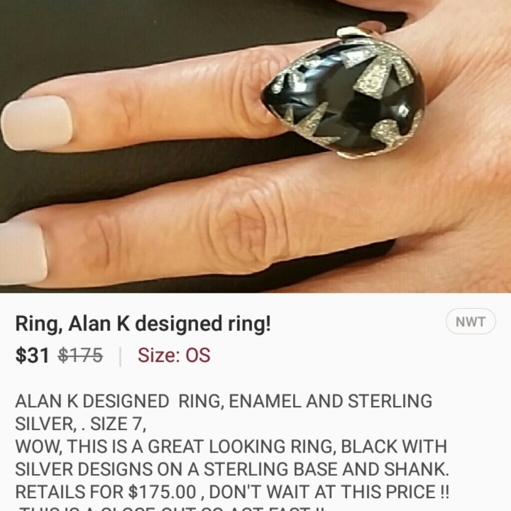 ALAN k sterling silver ring,  exclusive design!